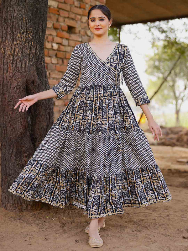Flared Printed Viscose Rayon Dress | WomensFashionFun