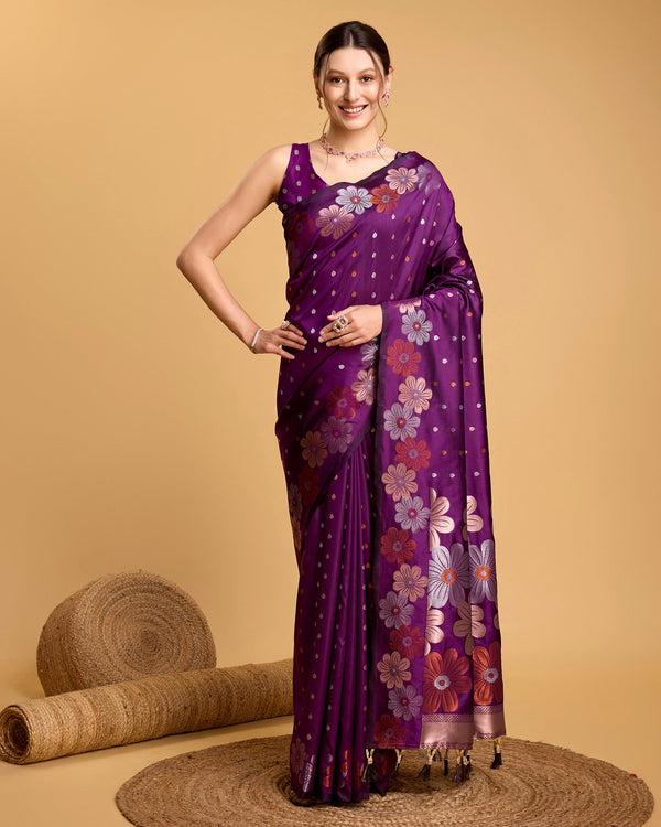 Women Party Wear Premium Banarasi Silk Saree with Un Stitched Blouse | womensfashionfun