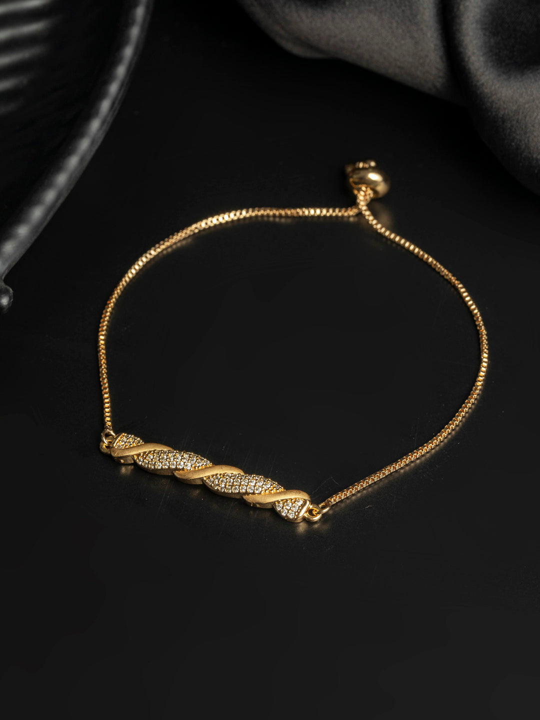 Twited American Diamond Rose Gold Bracelet