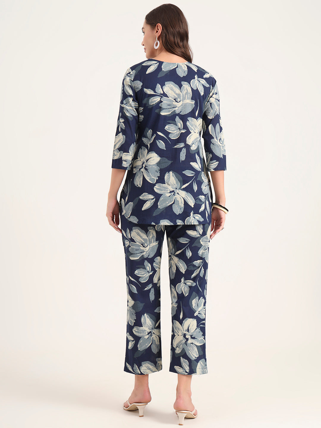 Divena Blue Printed Cotton Night Suit Sets