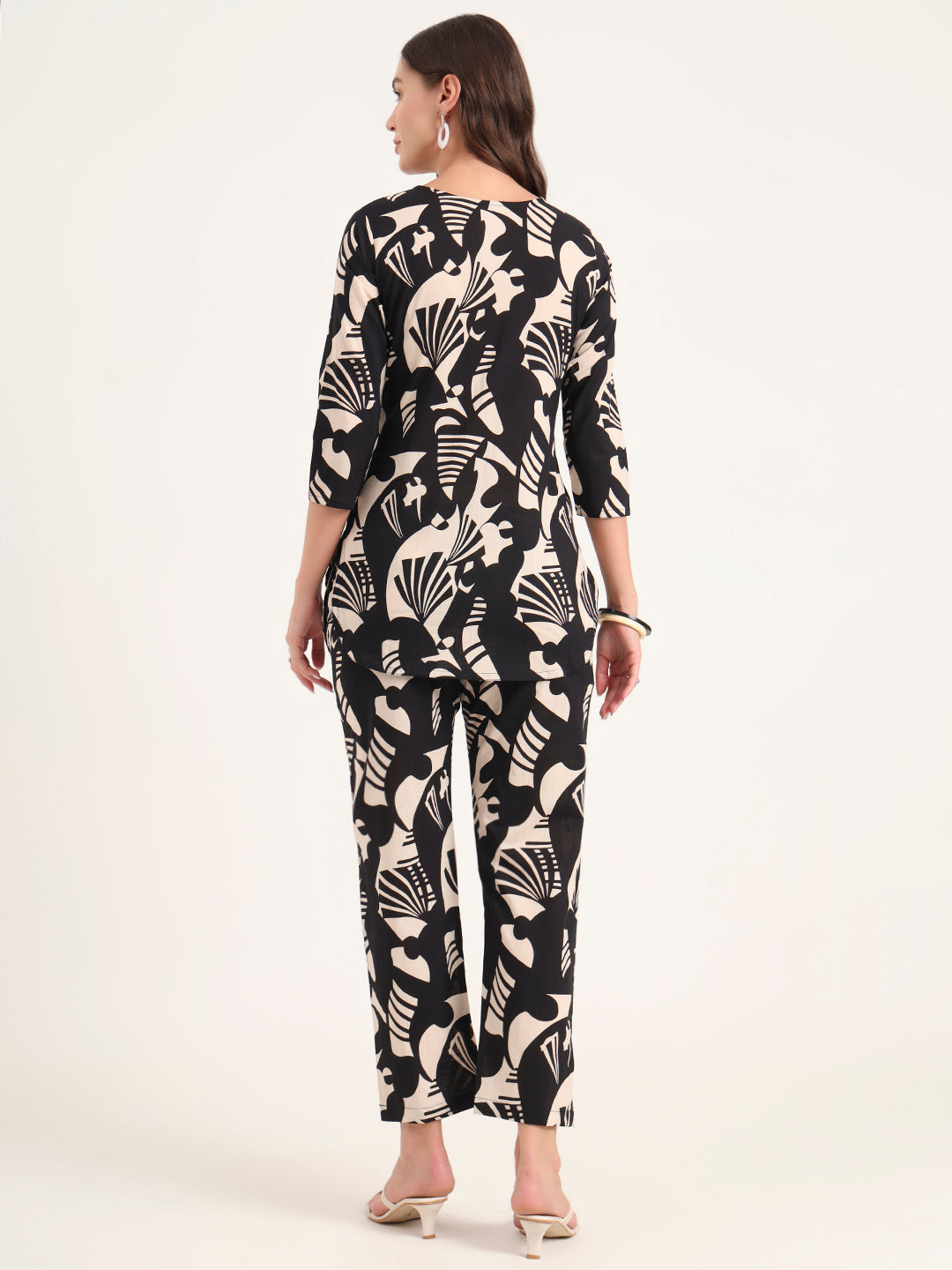 Divena Black Printed Cotton Night Suit Sets