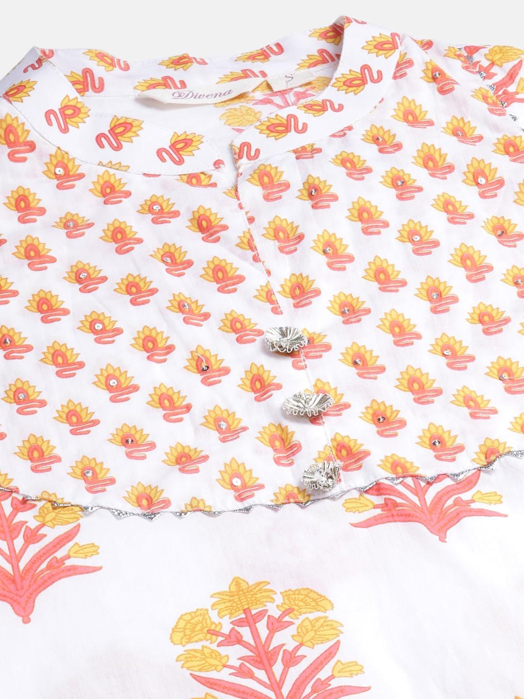 Divena Yellow White Peplum Top Sharara Set with Dupatta