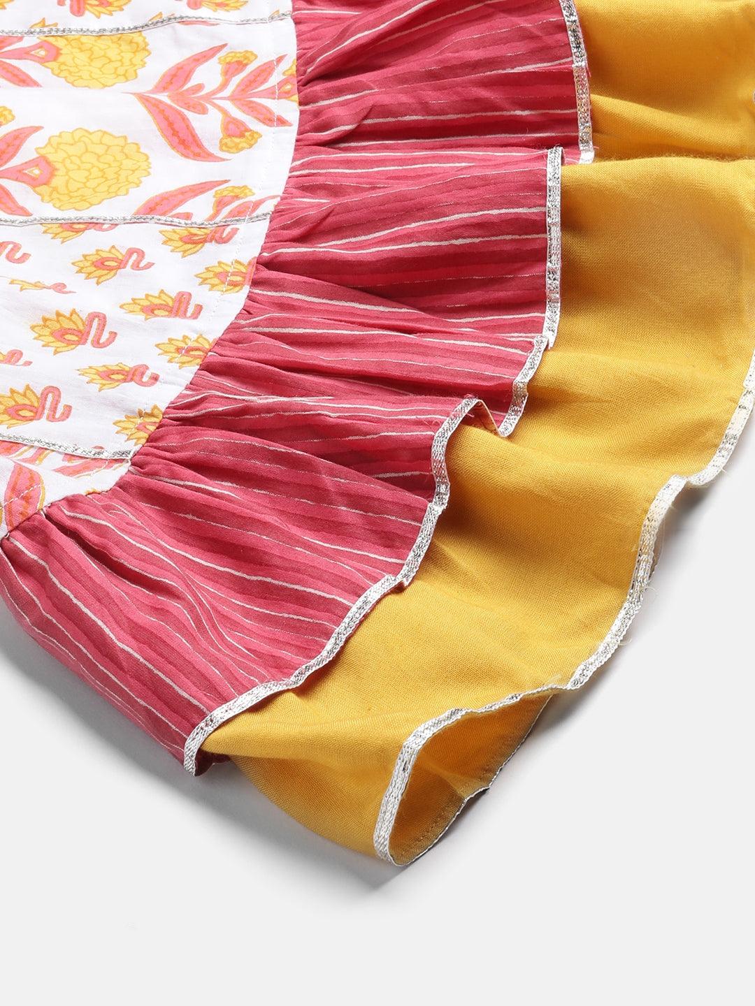 Divena Yellow White Peplum Top Sharara Set with Dupatta