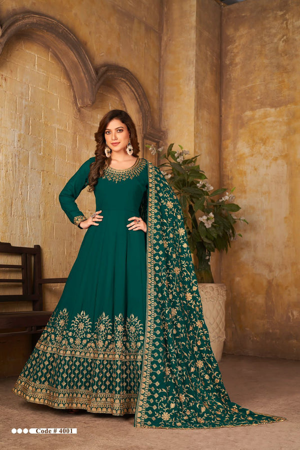 Green Anarkali Gown