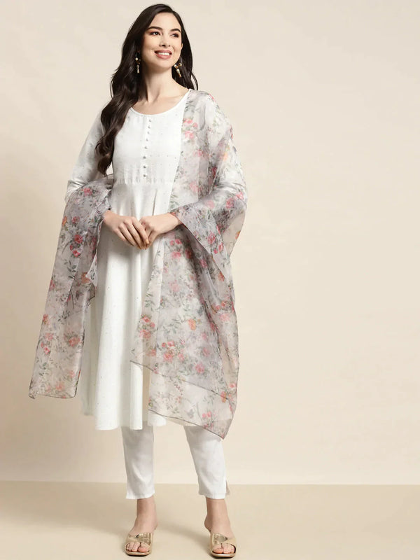 Sequinned Kurta with Trousers & With Dupatta | womensfashionfun