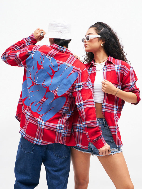 Unisex Red Check NEW DAY Oversized Shirt | womensfashionfun