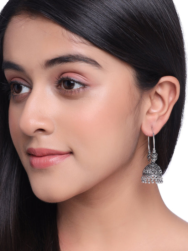 Women Silver-Plated Contemporary Jhumkas Earrings | WomensFashionFun.com