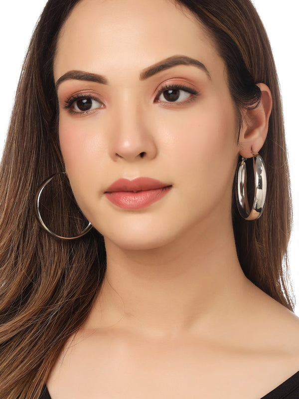 Women Silver plated hoop earrings | WomensFashionFun.com