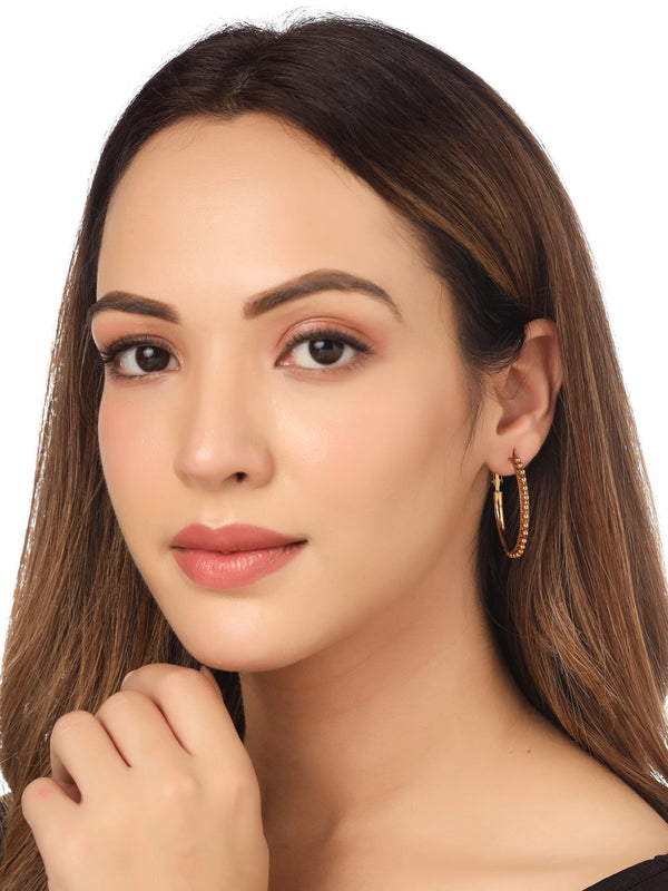 Women Gold Toned Beaded Circular Earrings | womensfashionfun