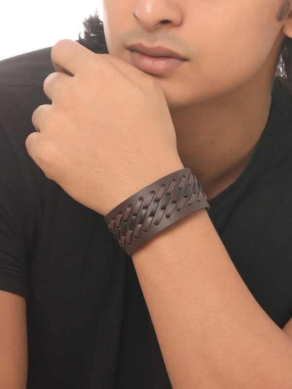 Men's Brown leather bracelet | WomensFashionFun.com