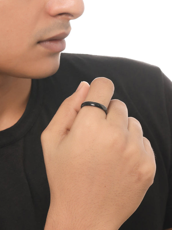 Men's Black Stainless Steel Finger Ring | WomensFashionFun.com