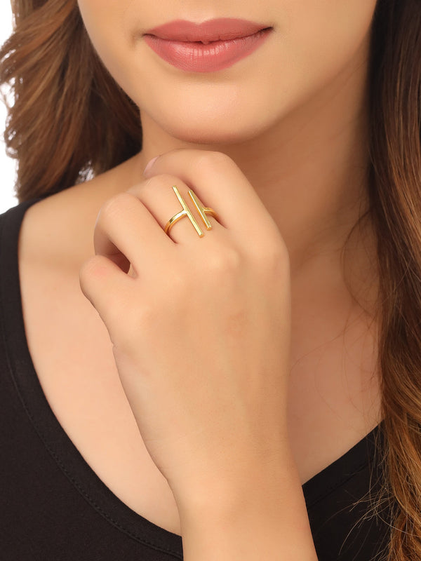 Women's Western Gold Plated Adjustable Finger Ring | WomensFashionFun.com