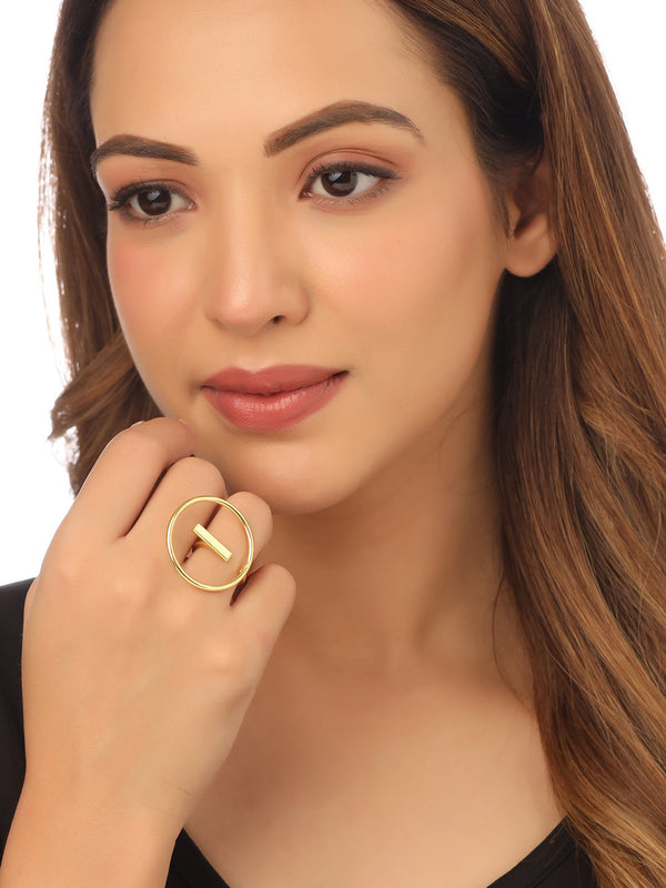 Women Gold Plated adjustable finger Ring | WomensFashionFun.com