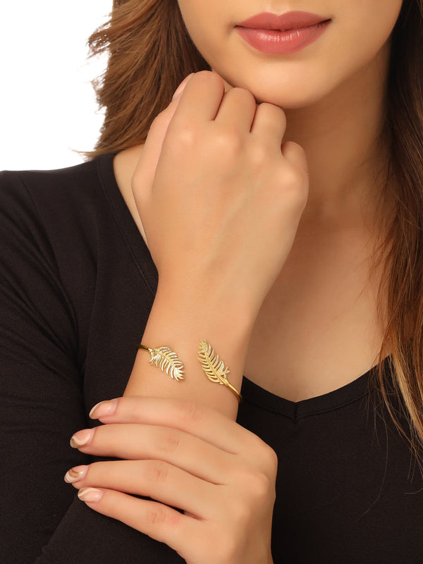 Women gold plated adjustable Kada bracelet | WomensFashionFun.com