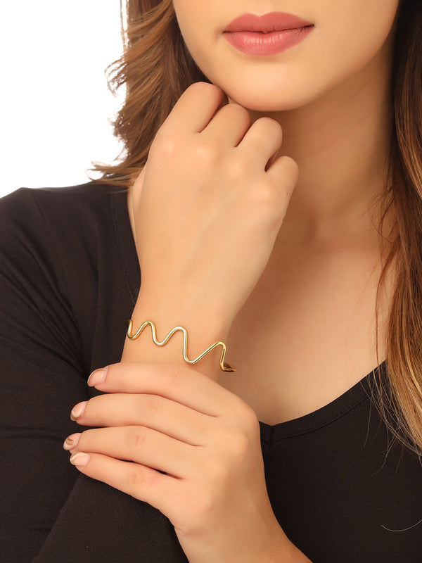 Women gold plated adjustable Kada bracelet | WomensFashionFun.com