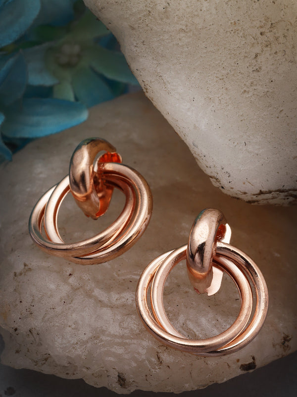 Women's western gold plated circular metal hoop earrings | WomensFashionFun.com
