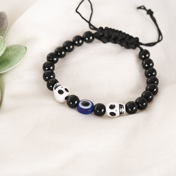Unisex Black Evil Eye Adjustable Bracelet | WomensFashionFun.com