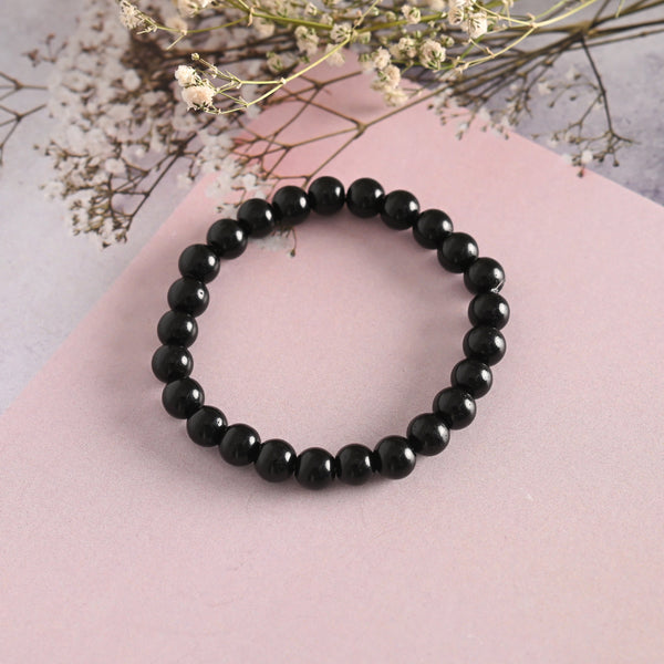 Unisex Black Marble crystal Elasticated bracelet | womensfashionfun
