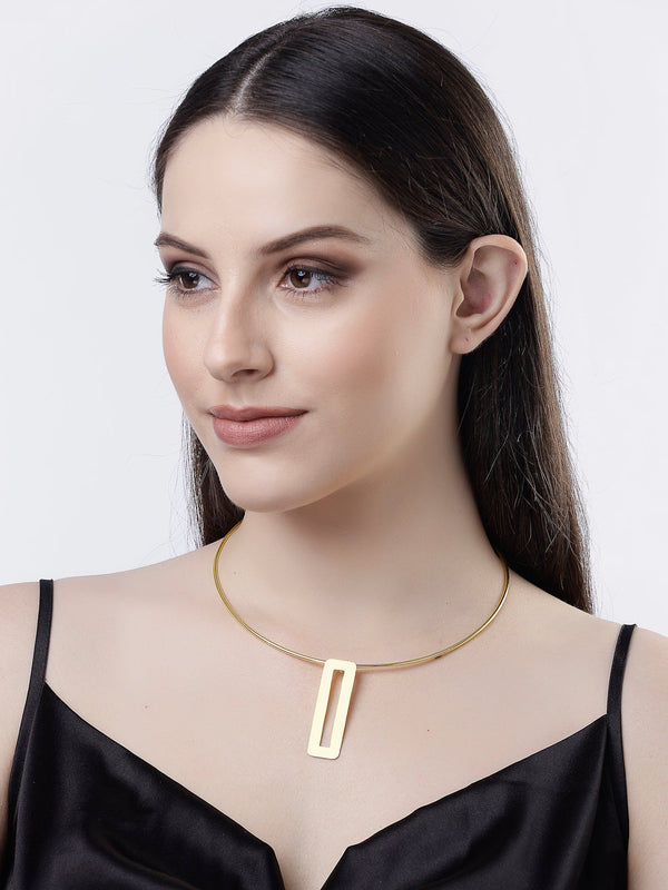 Women Gold-plated Circular Choker Necklace | WomensFashionFun.com