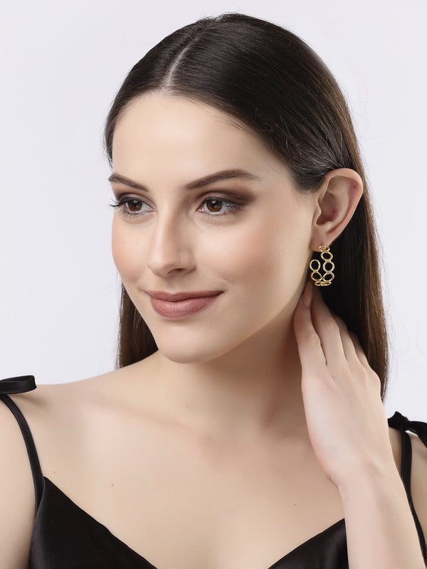 Women Gold-plated Contemporary Half Hoop Earrings | WomensFashionFun.com