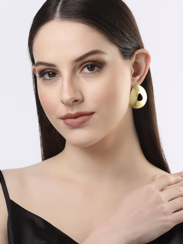 Women Gold-plated Alloy Triangular Drop Earrings | WomensFashionFun.com
