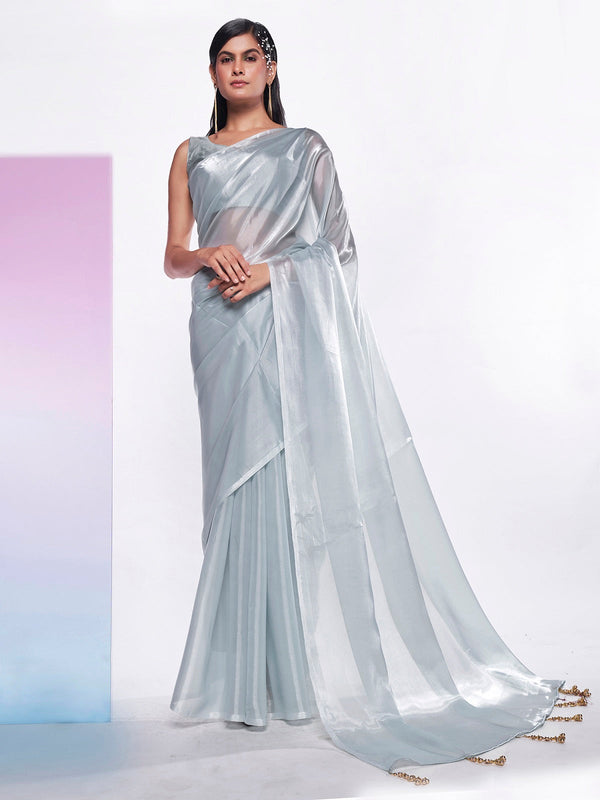 Women Party Wear Premium Organza Silk Saree with Un Stitched Blouse | womensfashionfun