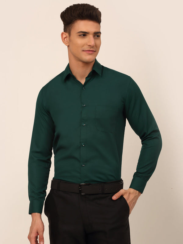 Men's Green Formal Solid Shirts | womensfashionfun