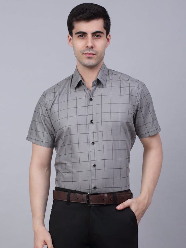 Men's Cotton Half Sleeve Checked Formal Shirts | womensfashionfun