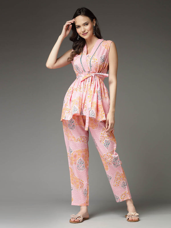 Floral Printed Cotton Co-Ord Set | WomensFashionFun.com