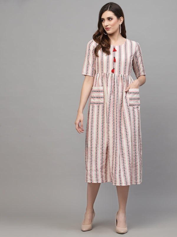 Woven Designed Cotton Blend Ethnic Dress | WomensFashionFun.com