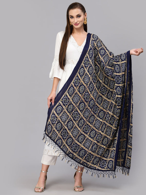 Bandhani Print Silk Blend Dupatta | WomensFashionFun.com