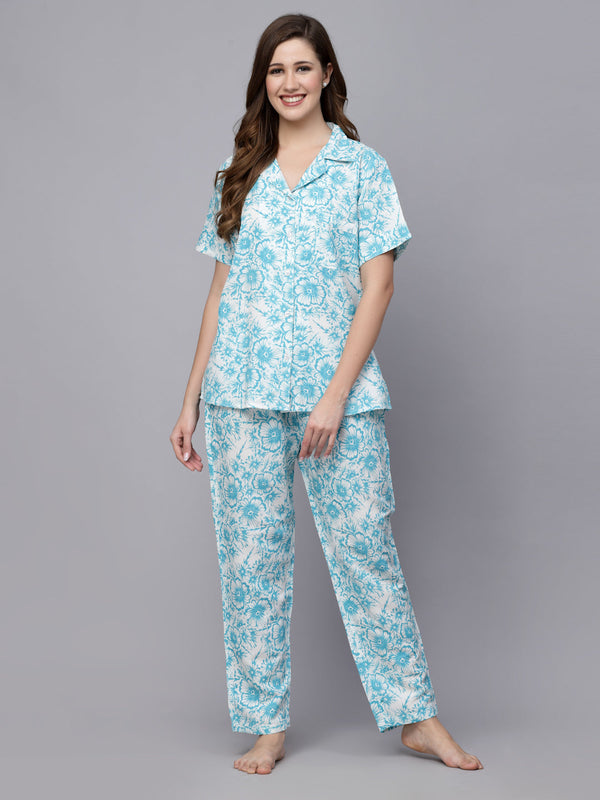 Floral Printed Rayon Night Suit | WomensFashionFun.com