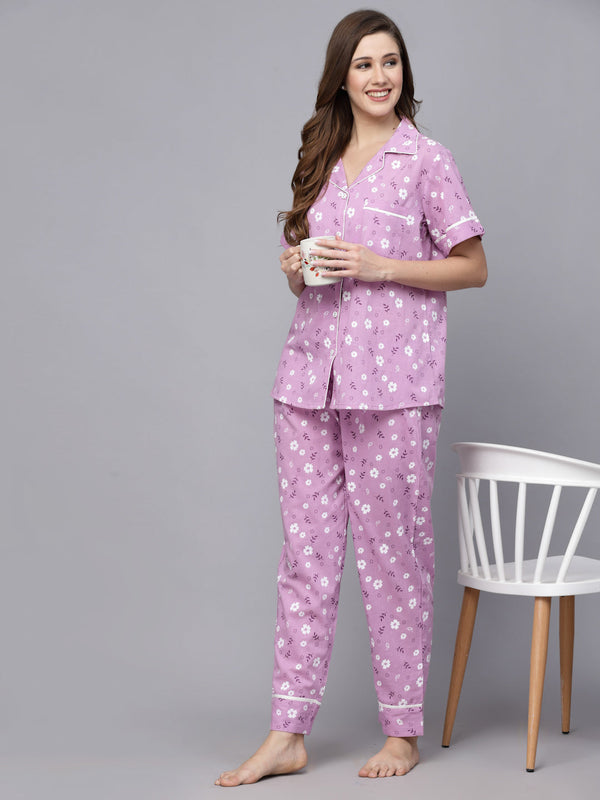 Floral Printed Rayon Night Suit | WomensFashionFun.com