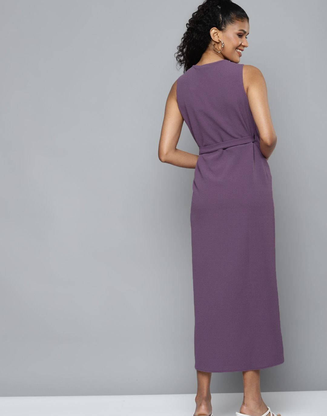 Lavender Wrap Midi Dress