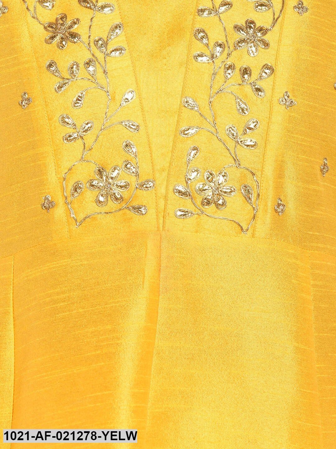 Yellow Embroidered Kurta with Palazzos