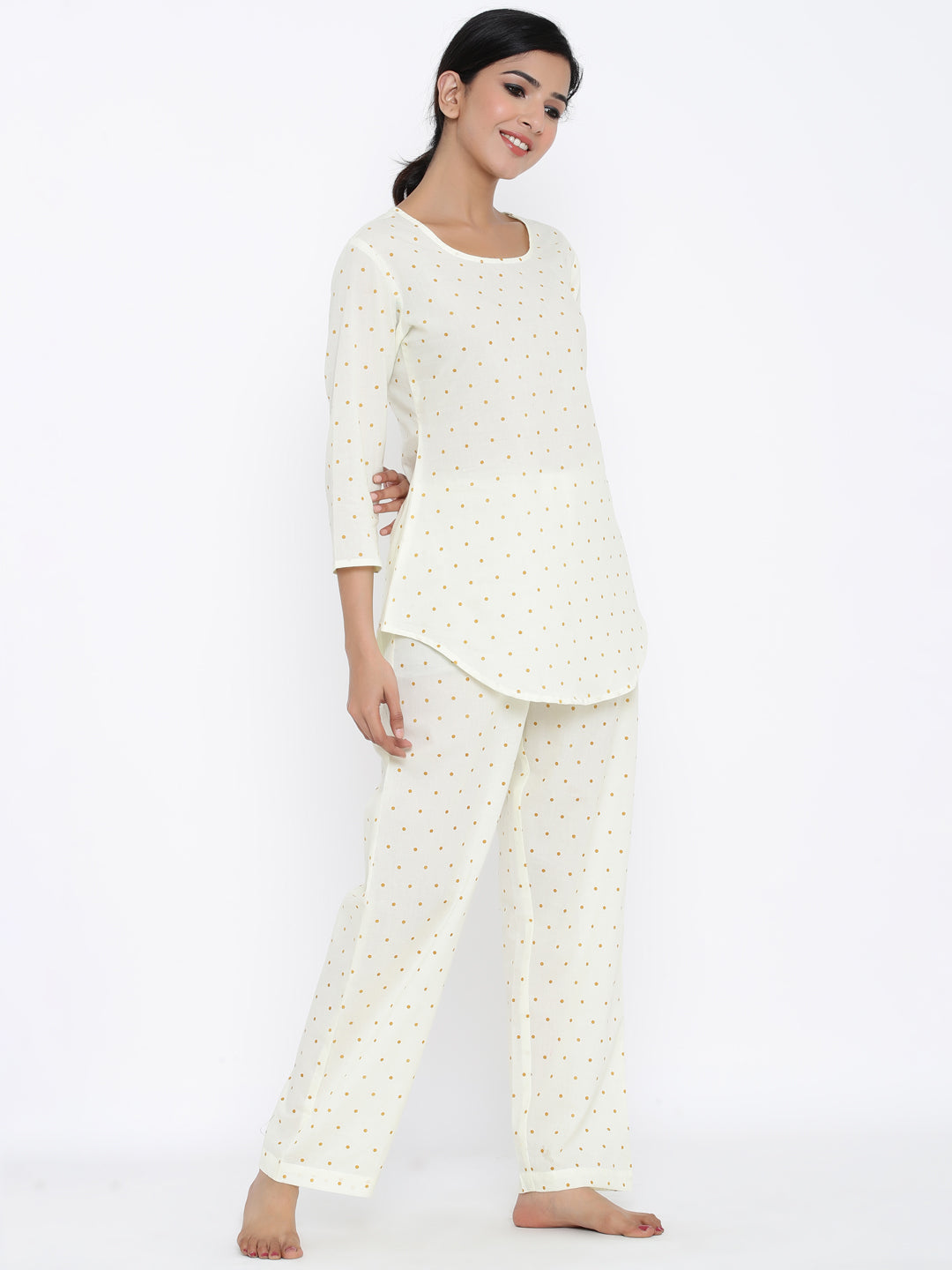 Cotton Printed Regular Top And Pyjama