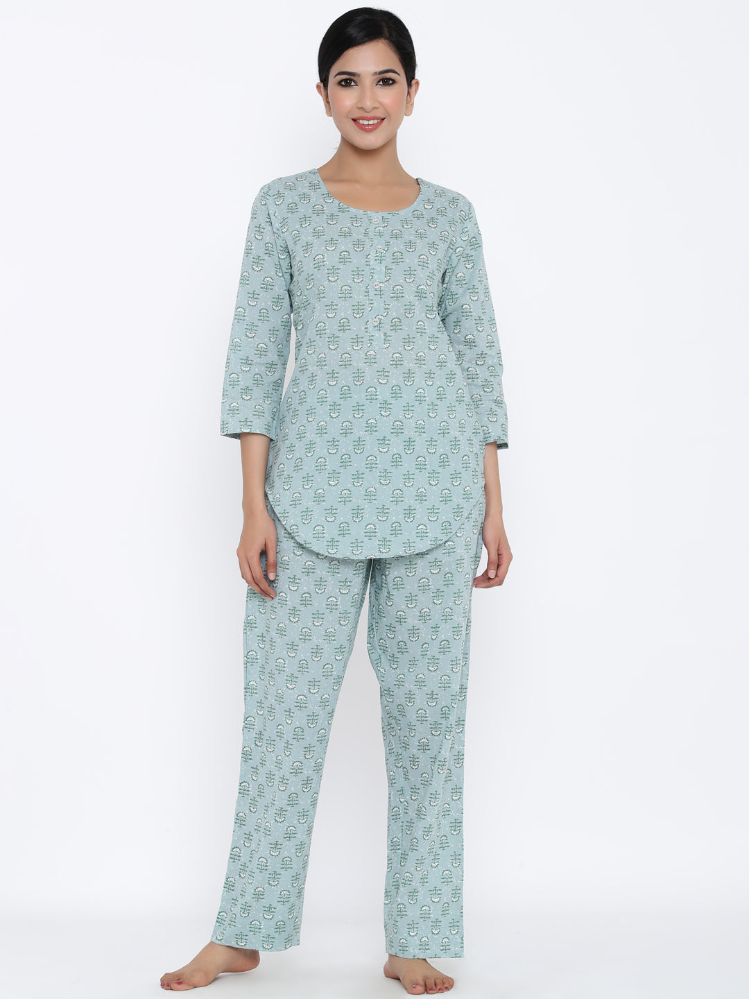 Cotton Printed Regular Top And Pyjama