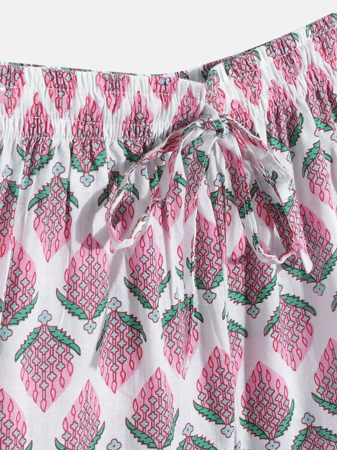 Angrakha Style Pink Color Cotton Kurta With White Color Sharara