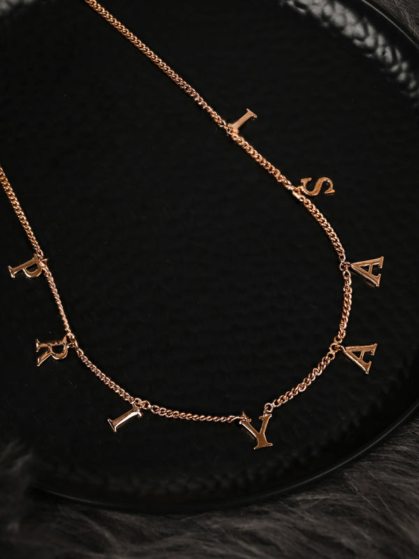 18k Rose Gold Plated Customized Necklace | WOMENSFASHIONFUN