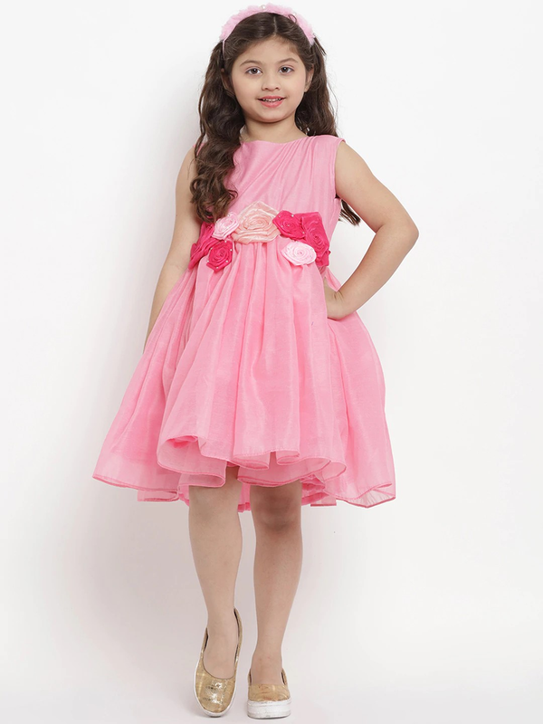 Girls Pink Embellished Fit and Flare Dress | WomensFashionFun