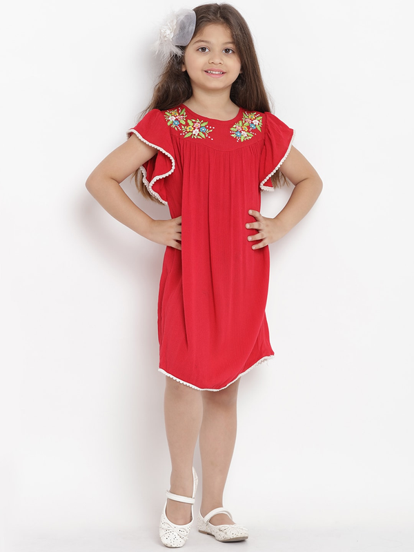 Girls Red A-Line Dress | WomensFashionFun