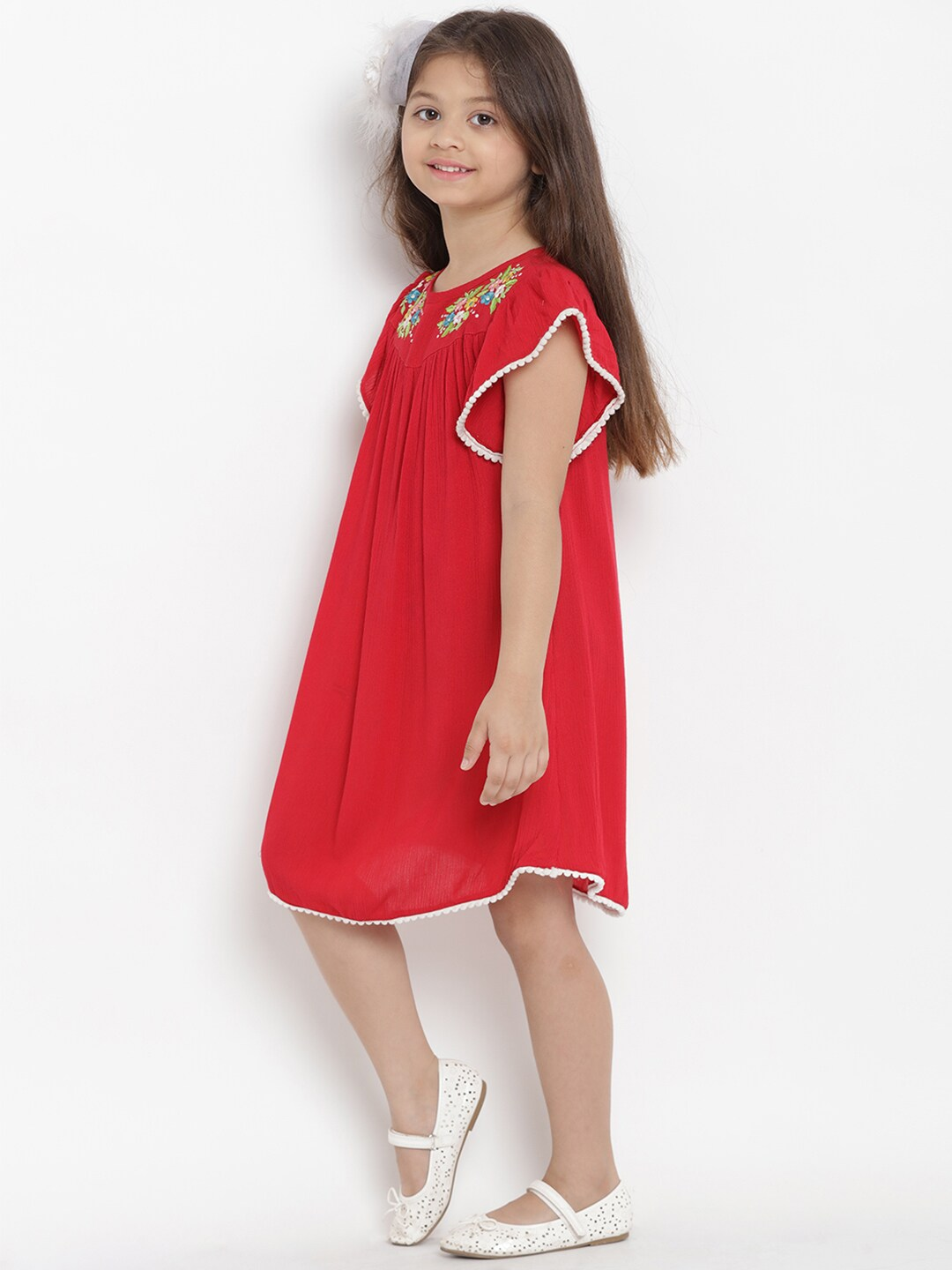 Girls Red A-Line Dress