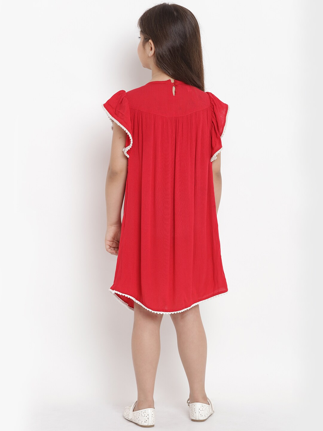 Girls Red A-Line Dress