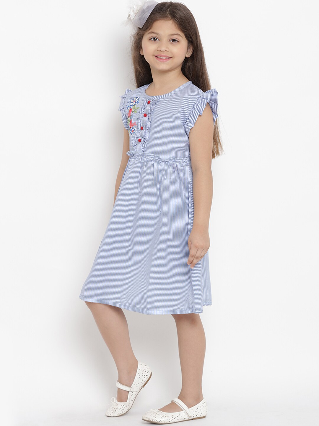 Girls Blue Fit and Flare Dress