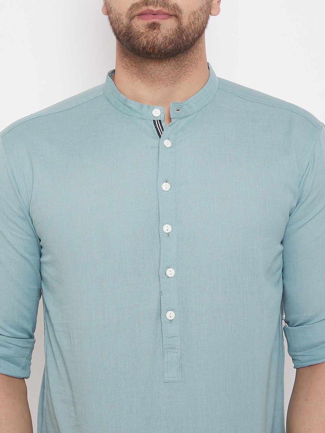 Blue Linen Shirt Kurta