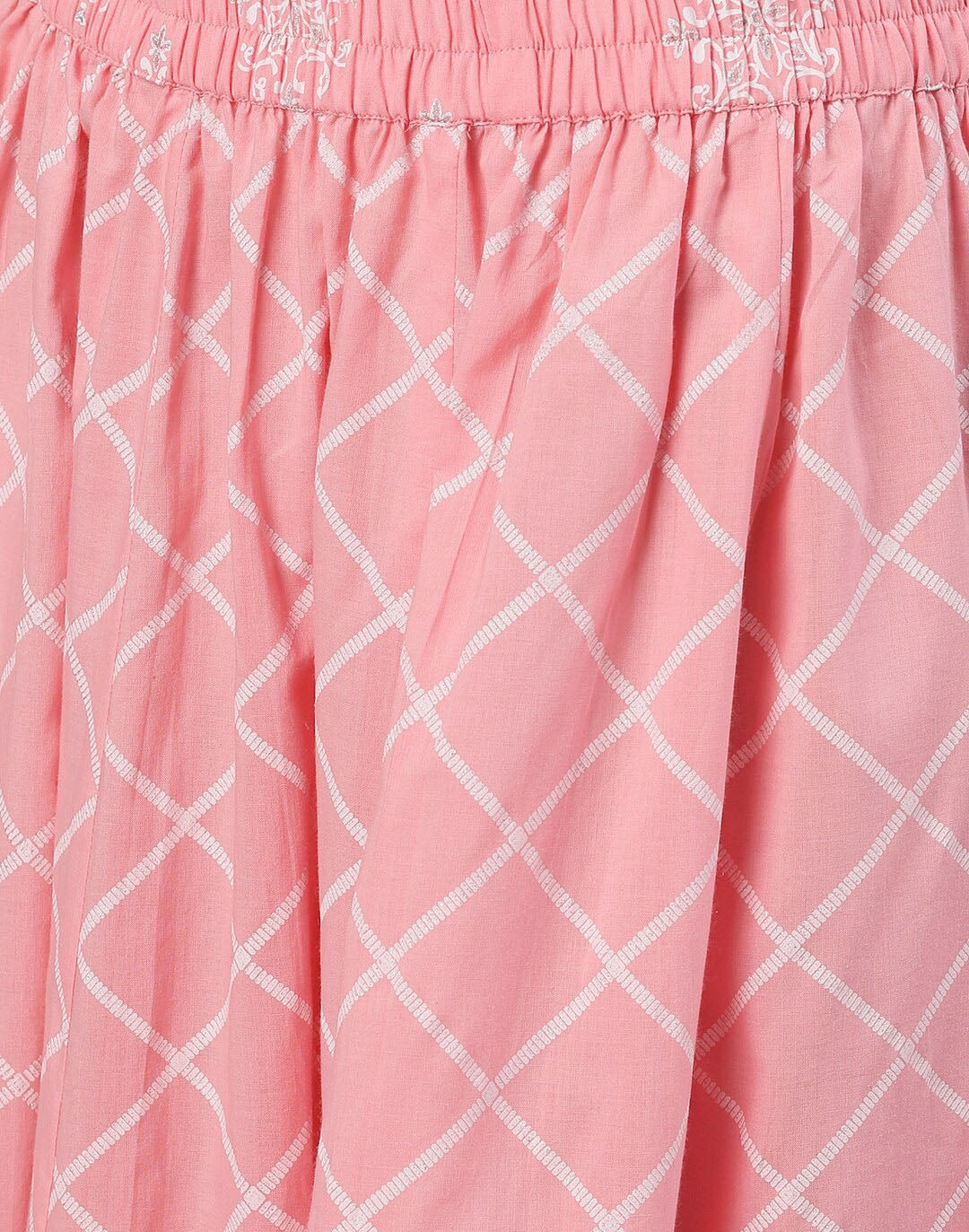 Women Pink Three-Quarter Sleeves Straight Kurta Skirt Set With Dupatta