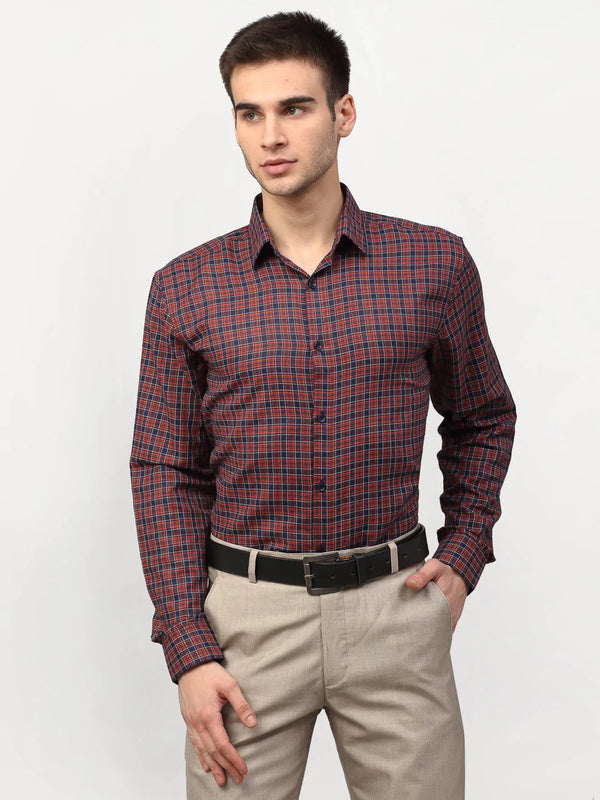 Maroon Men's Checked Formal Shirts | WomensfashionFun.com