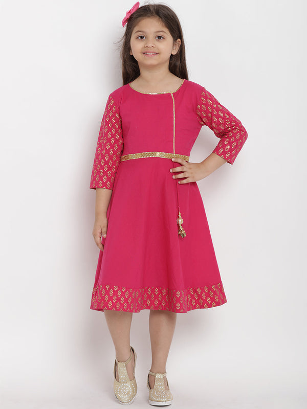 Girls Pink Fit and Flare Dress | WomensfashionFun.com