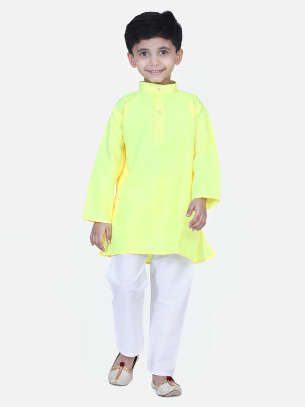 Ethnic wear cotton kurta pyjama for boys - Yellow | WOMENSFASHIONFUN.
