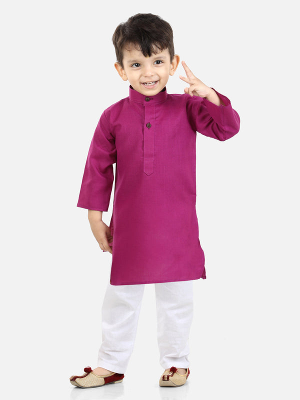 Ethnic wear cotton kurta pyjama for boys - Purple | WOMENSFASHIONFUN.
